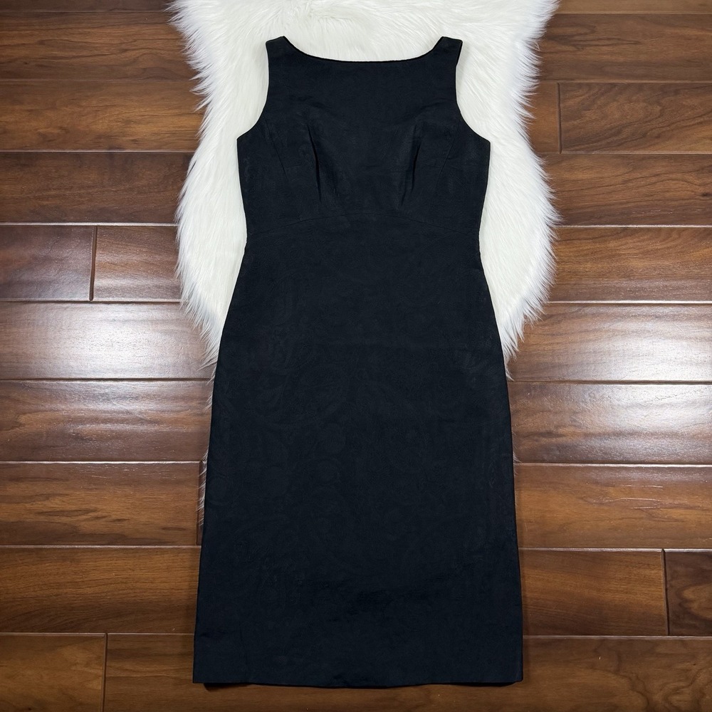 Max Mara Pianoforte Women's Size 42 / US 8 Black Sleeveless Midi Dress Wool Blnd